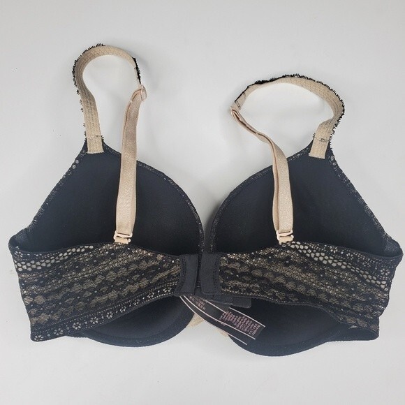 Victoria's Secret black lace lined perfect coverage 32DD - Picture 2 of 7